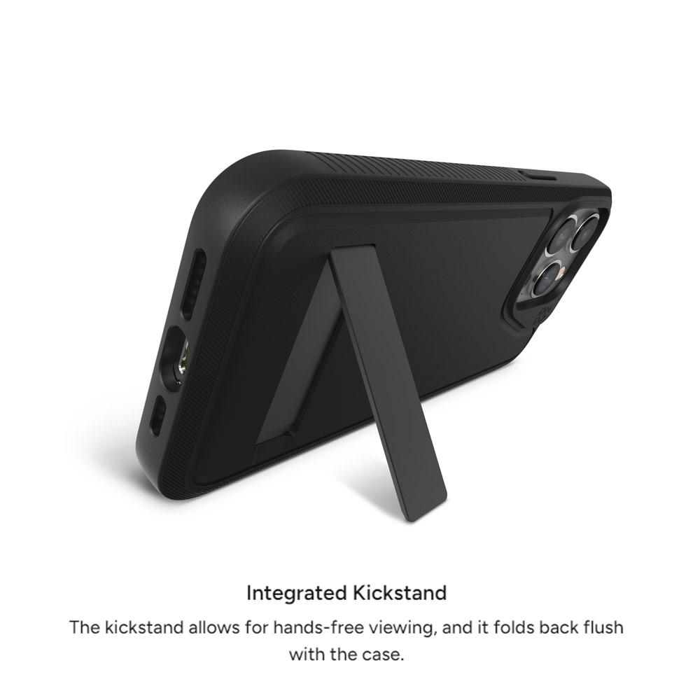 Picture of Apple iPhone 15 Pro 6.1 Case | Zagg Everest Snap Extreme Magnetic Non Slip Drop Protection Case with Kickstand for iPhone 15 Pro 6.1 (Gray)