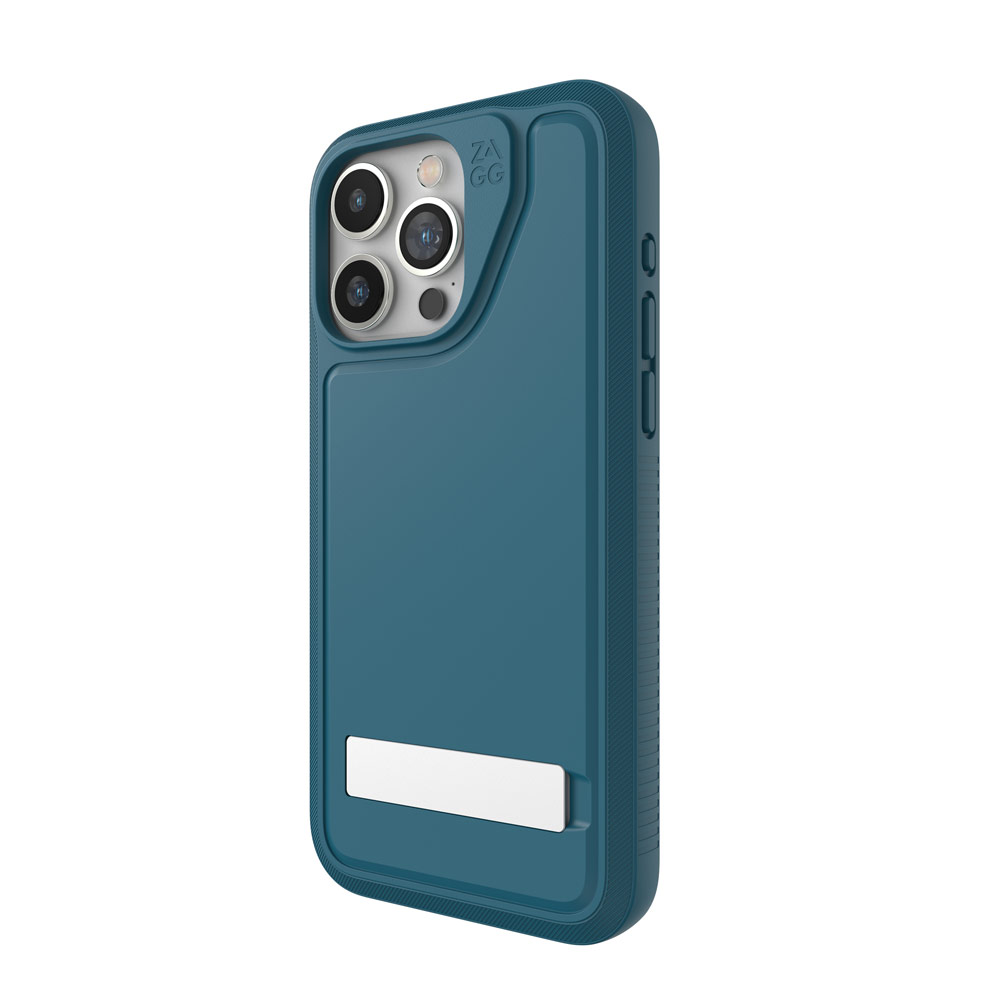 Picture of Apple iPhone 15 Pro Max 6.7 Case | Zagg Everest Snap Extreme Magnetic Non Slip Drop Protection Case with Kickstand for iPhone 15 Pro Max 6.7 (Marine)