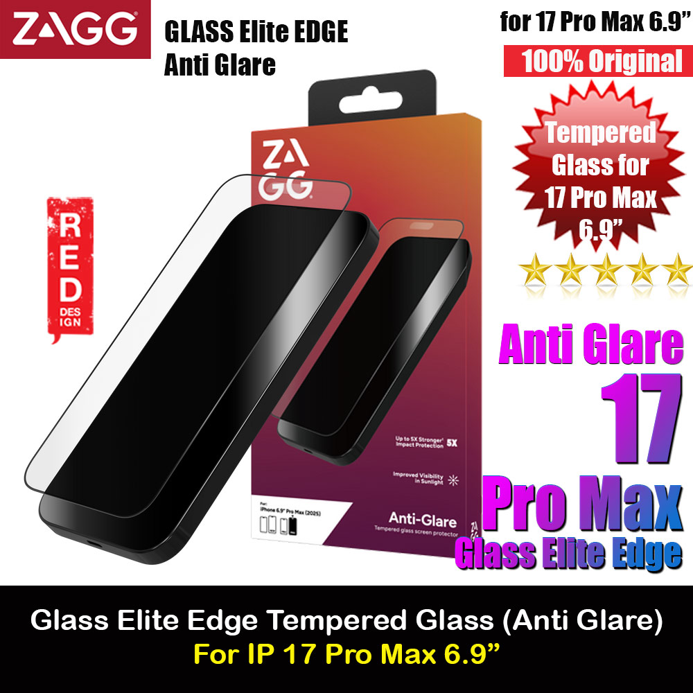 Picture of Zagg Anti Glare Glass Elite Edge Tempered Glass Screen Protector with Easy Installation Tray for iPhone 17 Pro Max 6.9 (Matte) Apple iPhone 17 Pro Max 6.9- Apple iPhone 17 Pro Max 6.9 Cases, Apple iPhone 17 Pro Max 6.9 Covers, iPad Cases and a wide selection of Apple iPhone 17 Pro Max 6.9 Accessories in Malaysia, Sabah, Sarawak and Singapore 