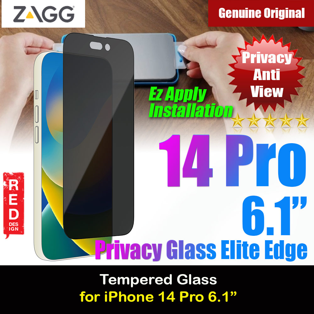 Picture of Zagg Glass Elite Edge Tempered Glass Screen Protector with Easy Installation Tray for iPhone 14 Pro 6.1 (2 Way Privacy Apple iPhone 14 Pro 6.1- Apple iPhone 14 Pro 6.1 Cases, Apple iPhone 14 Pro 6.1 Covers, iPad Cases and a wide selection of Apple iPhone 14 Pro 6.1 Accessories in Malaysia, Sabah, Sarawak and Singapore 