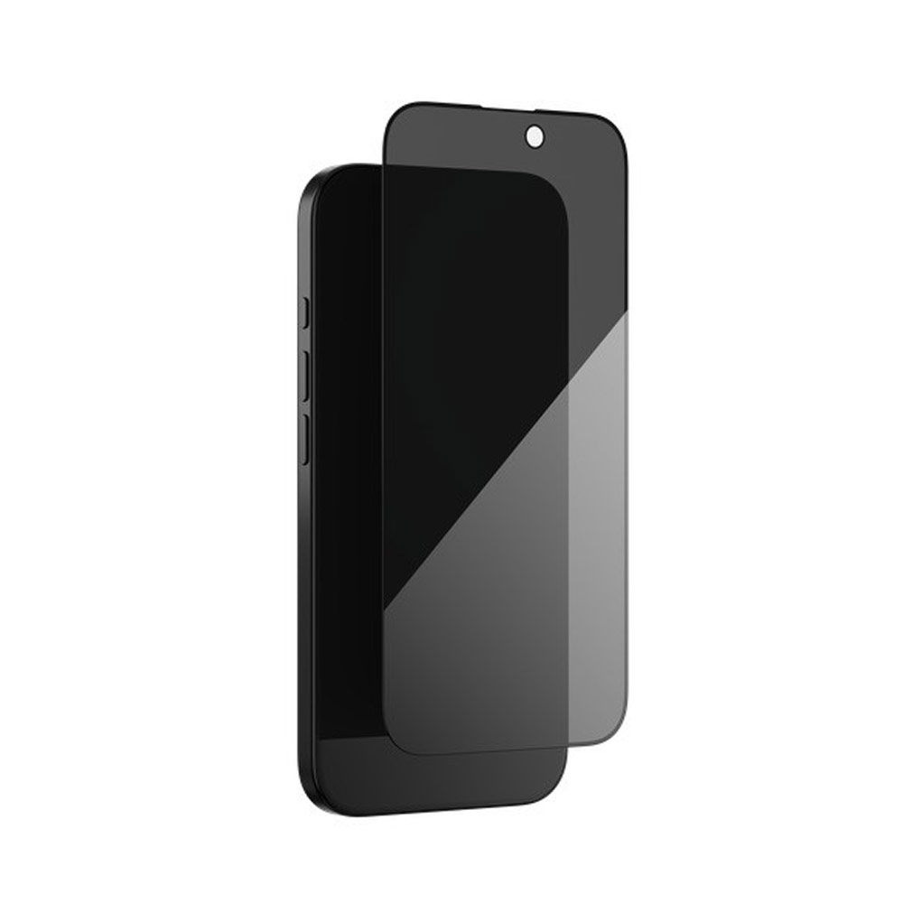 Picture of Apple iPhone 16 6.1 Screen Protector | Zagg Glass Elite Edge 2 Way Privacy Tempered Glass Screen Protector with Easy Installation Tray for iPhone 16 6.1 (Privacy)