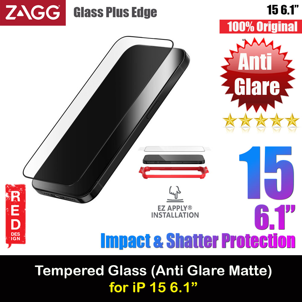 Picture of Zagg Glass Plus Edge Anti Glare Tempered Glass Screen Protector with Easy Installation Tray for iPhone 15 6.1 (Matte) Apple iPhone 15 6.1- Apple iPhone 15 6.1 Cases, Apple iPhone 15 6.1 Covers, iPad Cases and a wide selection of Apple iPhone 15 6.1 Accessories in Malaysia, Sabah, Sarawak and Singapore 