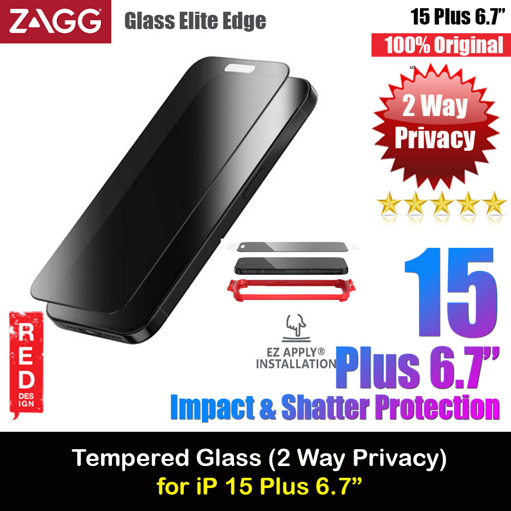 Picture of Zagg Glass Elite Edge Anti Peep View Privacy Tempered Glass Screen Protector with Easy Installation Tray for iPhone 15 Plus 6.7 (2 Way Privacy) Apple iPhone 15 Plus 6.7- Apple iPhone 15 Plus 6.7 Cases, Apple iPhone 15 Plus 6.7 Covers, iPad Cases and a wide selection of Apple iPhone 15 Plus 6.7 Accessories in Malaysia, Sabah, Sarawak and Singapore 
