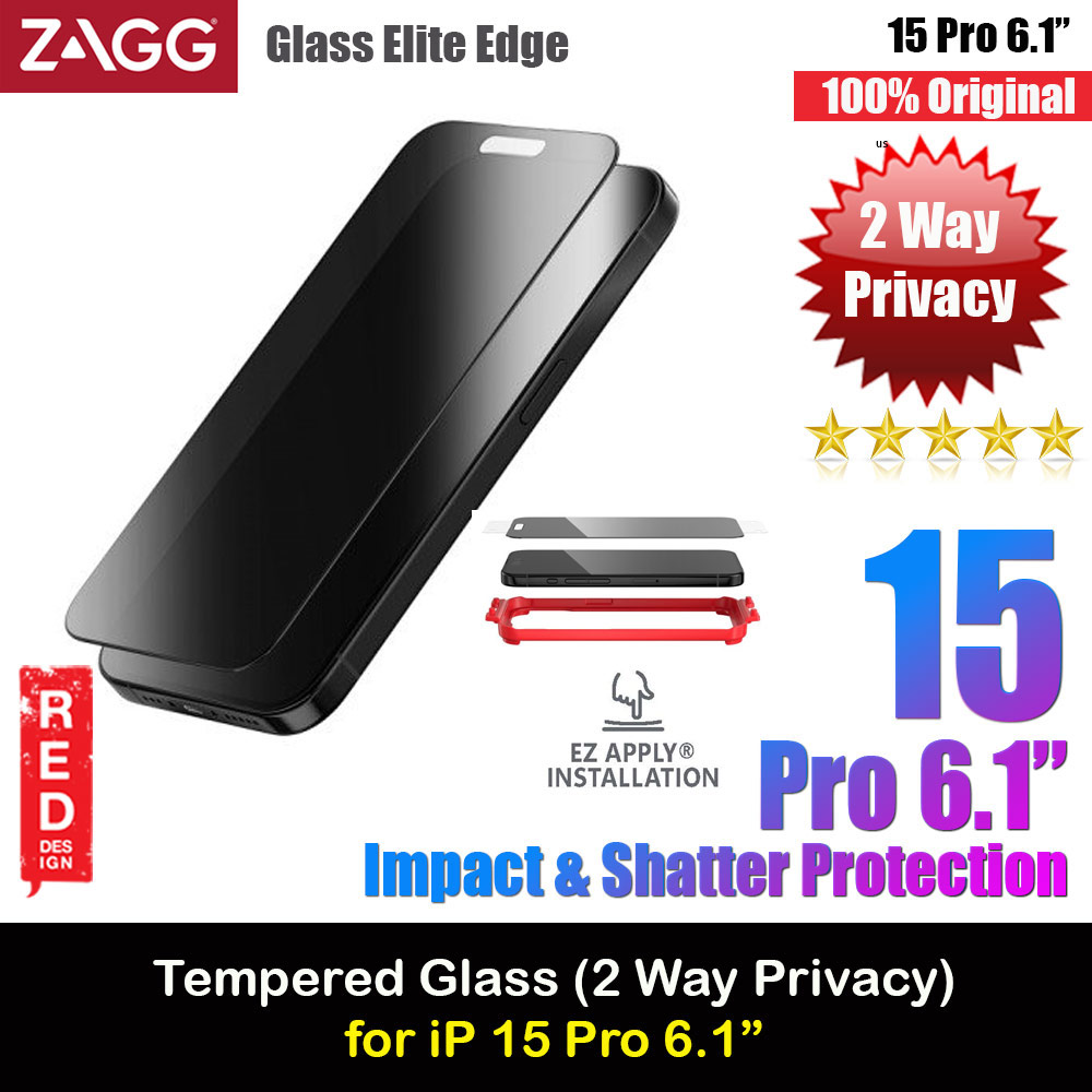 Picture of Zagg Glass Elite Edge Anti Peep View Privacy Tempered Glass Screen Protector with Easy Installation Tray for iPhone 15 Pro 6.1 (2 Way Privacy) Apple iPhone 15 Pro 6.1- Apple iPhone 15 Pro 6.1 Cases, Apple iPhone 15 Pro 6.1 Covers, iPad Cases and a wide selection of Apple iPhone 15 Pro 6.1 Accessories in Malaysia, Sabah, Sarawak and Singapore 