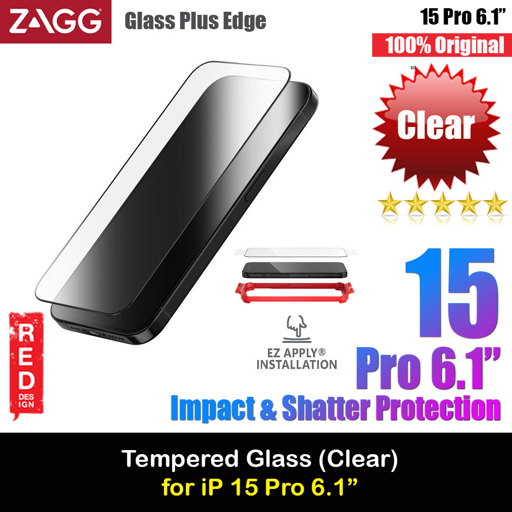 Picture of Zagg Glass Plus Edge Tempered Glass Screen Protector with Easy Installation Tray for iPhone 15 Pro 6.1 (Clear) Apple iPhone 15 Pro 6.1- Apple iPhone 15 Pro 6.1 Cases, Apple iPhone 15 Pro 6.1 Covers, iPad Cases and a wide selection of Apple iPhone 15 Pro 6.1 Accessories in Malaysia, Sabah, Sarawak and Singapore 