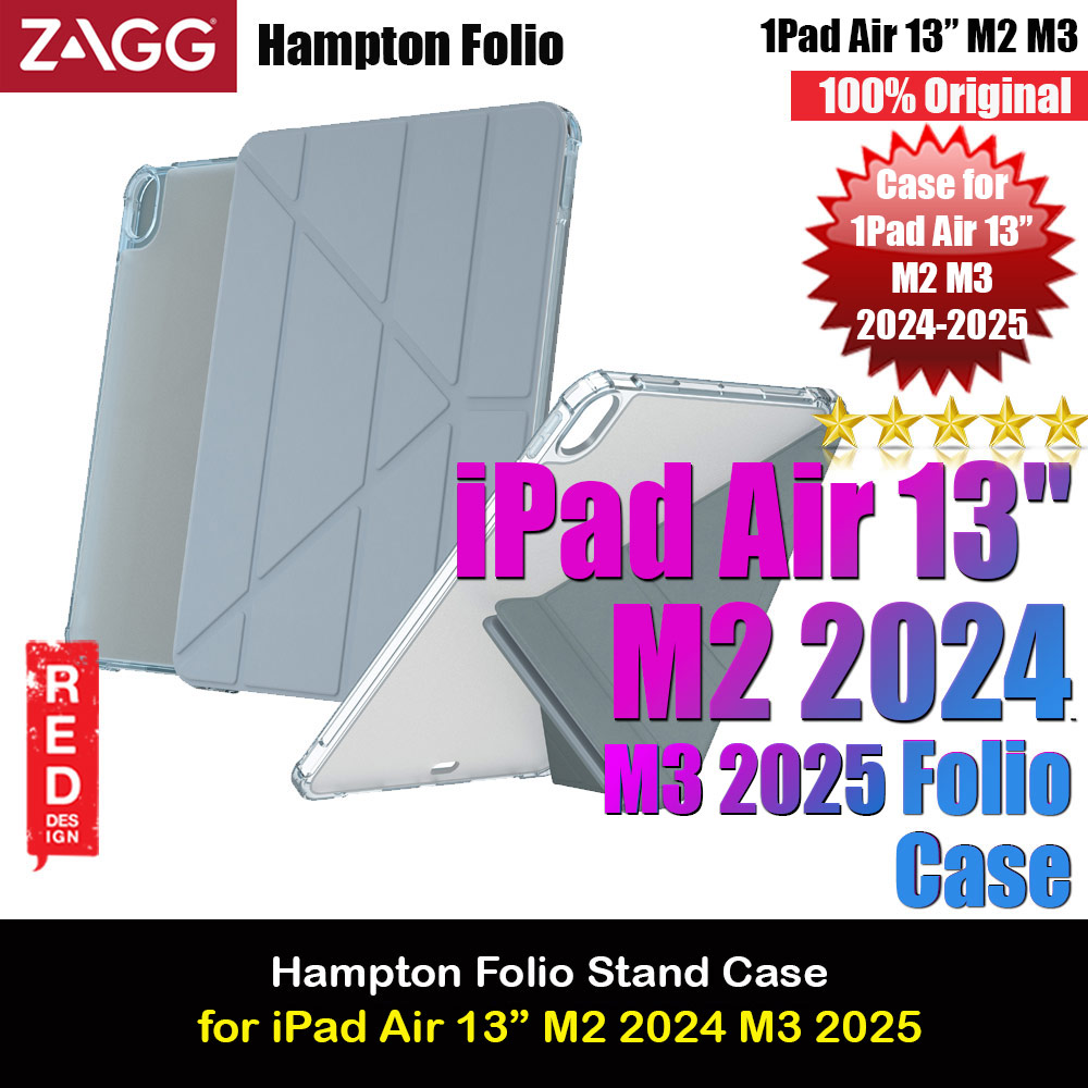 Picture of Zagg Hampton Folio Protection Flip Stand Case for iPad Air 13 M2 2024 M3 2025 (Light Blue) Apple iPad Air 13 M3 2025- Apple iPad Air 13 M3 2025 Cases, Apple iPad Air 13 M3 2025 Covers, iPad Cases and a wide selection of Apple iPad Air 13 M3 2025 Accessories in Malaysia, Sabah, Sarawak and Singapore 
