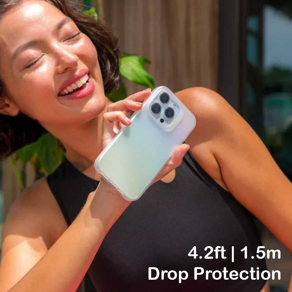 Picture of Apple iPhone 14 Plus 6.7 Case | Zagg Iridescent Slim Design Improved Grip Drop Protection Anti Finger Print Case for iPhone 14 Plus 6.7 (Iridescent Matte Clear)