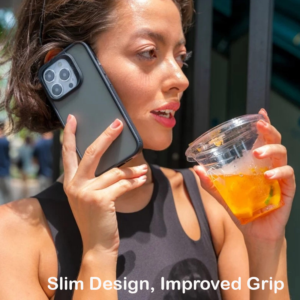 Picture of Apple iPhone 14 Plus 6.7 Case | Zagg Hampton Slim Design Improved Grip Drop Protection Anti Finger Print Case for iPhone 14 Plus 6.7 (Matte Black Tint)