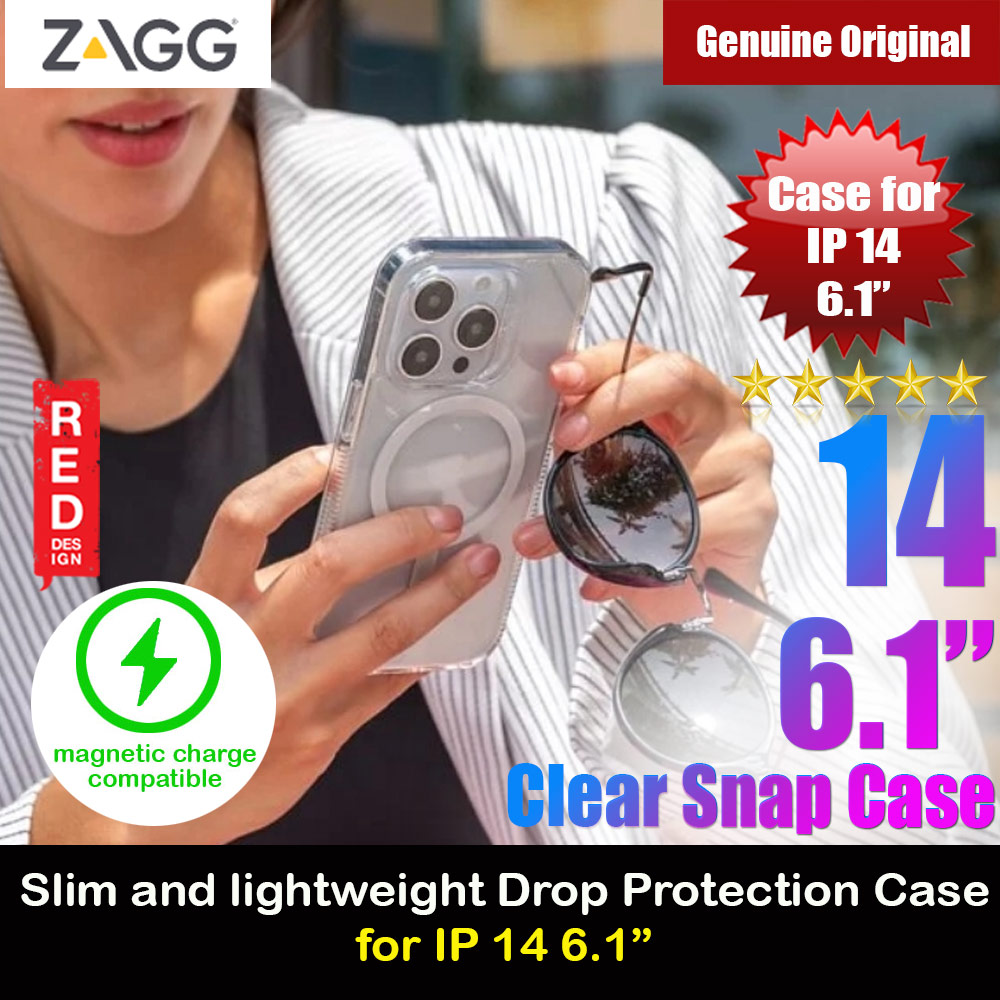 Picture of Zagg Clear Snap Slim Design Improved Grip Drop Protection Magsafe Compatible Case for iPhone 14 6.1 (Clear) Apple iPhone 14 6.1- Apple iPhone 14 6.1 Cases, Apple iPhone 14 6.1 Covers, iPad Cases and a wide selection of Apple iPhone 14 6.1 Accessories in Malaysia, Sabah, Sarawak and Singapore 