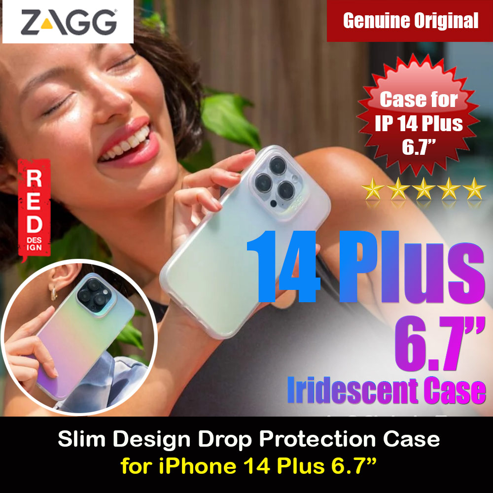 Picture of Zagg Iridescent Slim Design Improved Grip Drop Protection Anti Finger Print Case for iPhone 14 Plus 6.7 (Iridescent Matte Clear) Apple iPhone 14 Plus 6.7- Apple iPhone 14 Plus 6.7 Cases, Apple iPhone 14 Plus 6.7 Covers, iPad Cases and a wide selection of Apple iPhone 14 Plus 6.7 Accessories in Malaysia, Sabah, Sarawak and Singapore 
