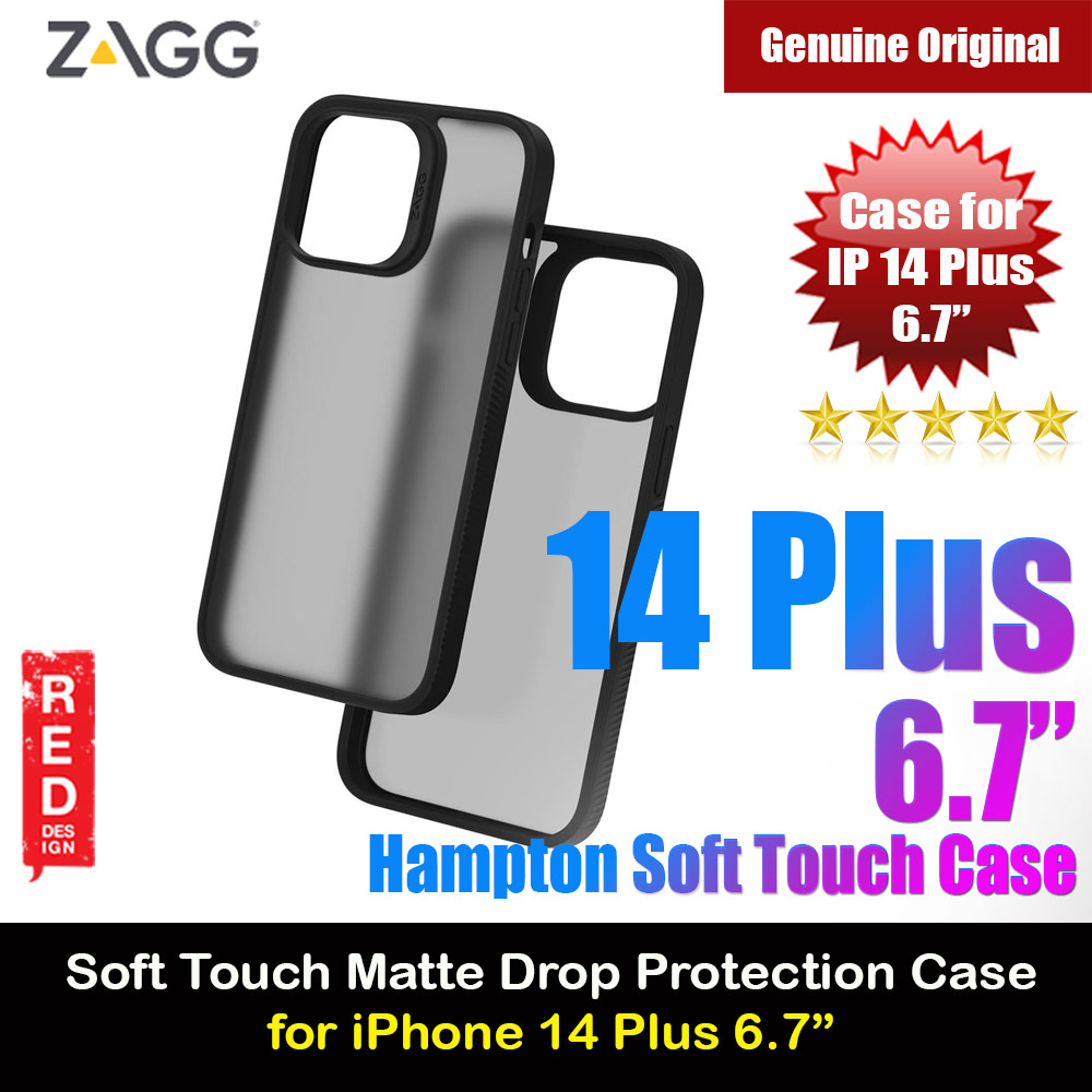 Picture of Zagg Hampton Slim Design Improved Grip Drop Protection Anti Finger Print Case for iPhone 14 Plus 6.7 (Matte Black Tint) Apple iPhone 14 Plus 6.7- Apple iPhone 14 Plus 6.7 Cases, Apple iPhone 14 Plus 6.7 Covers, iPad Cases and a wide selection of Apple iPhone 14 Plus 6.7 Accessories in Malaysia, Sabah, Sarawak and Singapore 