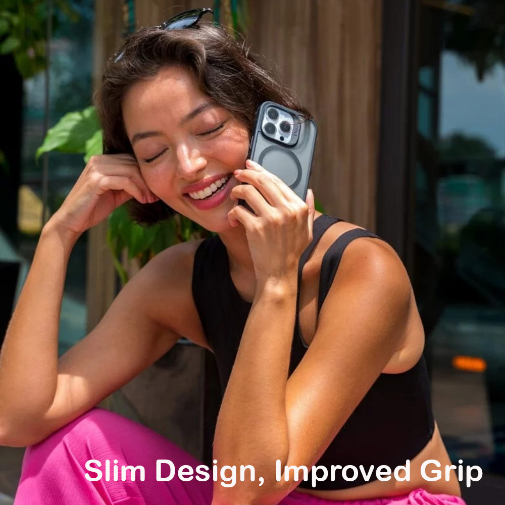 Picture of Apple iPhone 14 Plus 6.7 Case | Zagg Hampton Snap Slim Design Improved Grip Drop Protection Magsafe Compatible Case for iPhone 14 Plus 6.7 (Matte Black Tint)