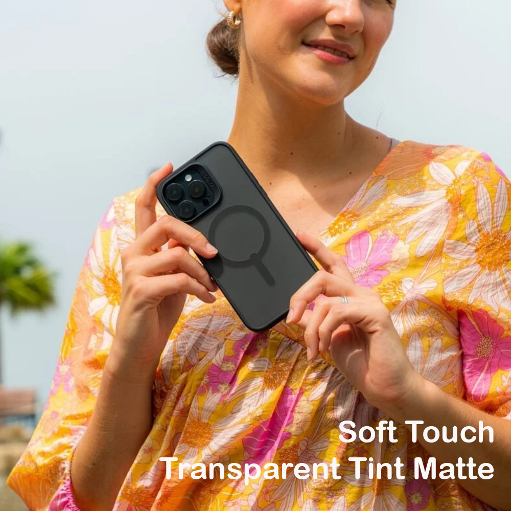 Picture of Apple iPhone 14 Plus 6.7 Case | Zagg Hampton Snap Slim Design Improved Grip Drop Protection Magsafe Compatible Case for iPhone 14 Plus 6.7 (Matte Black Tint)