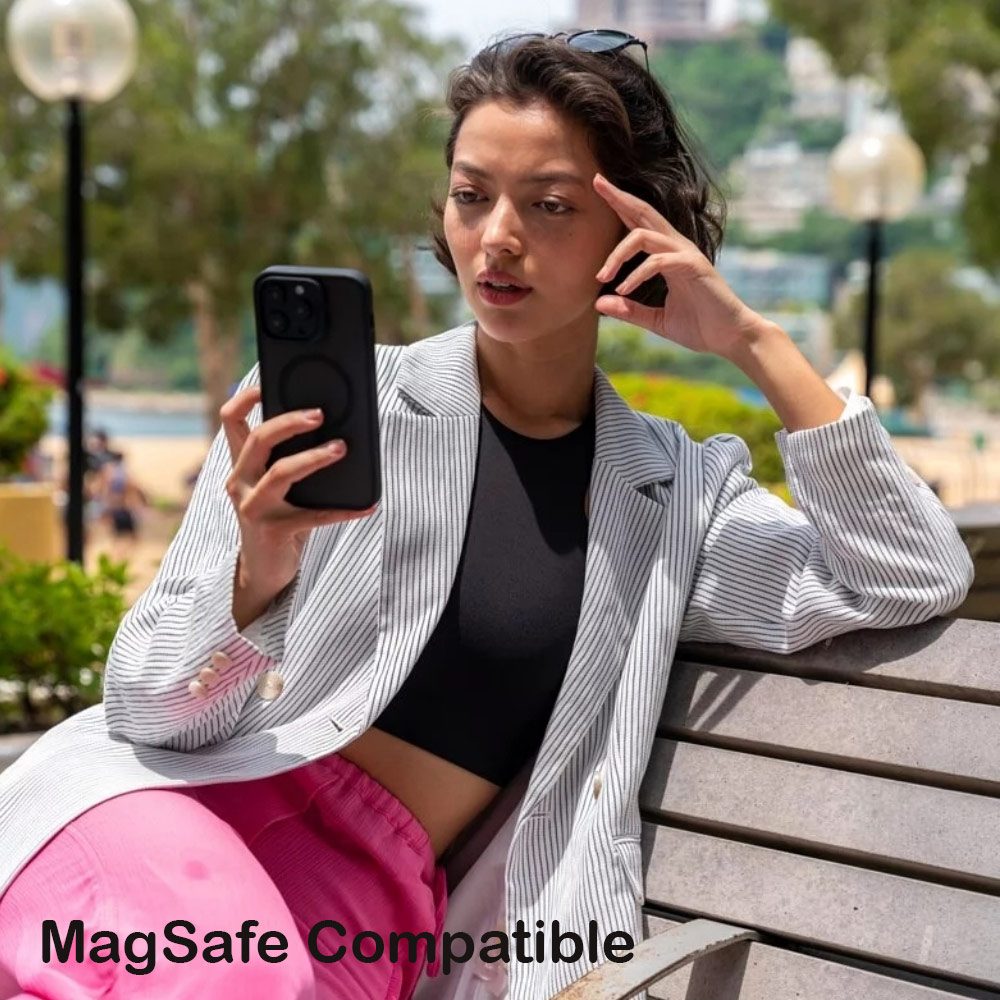 Picture of Apple iPhone 14 Plus 6.7 Case | Zagg Hampton Snap Slim Design Improved Grip Drop Protection Magsafe Compatible Case for iPhone 14 Plus 6.7 (Matte Black Tint)