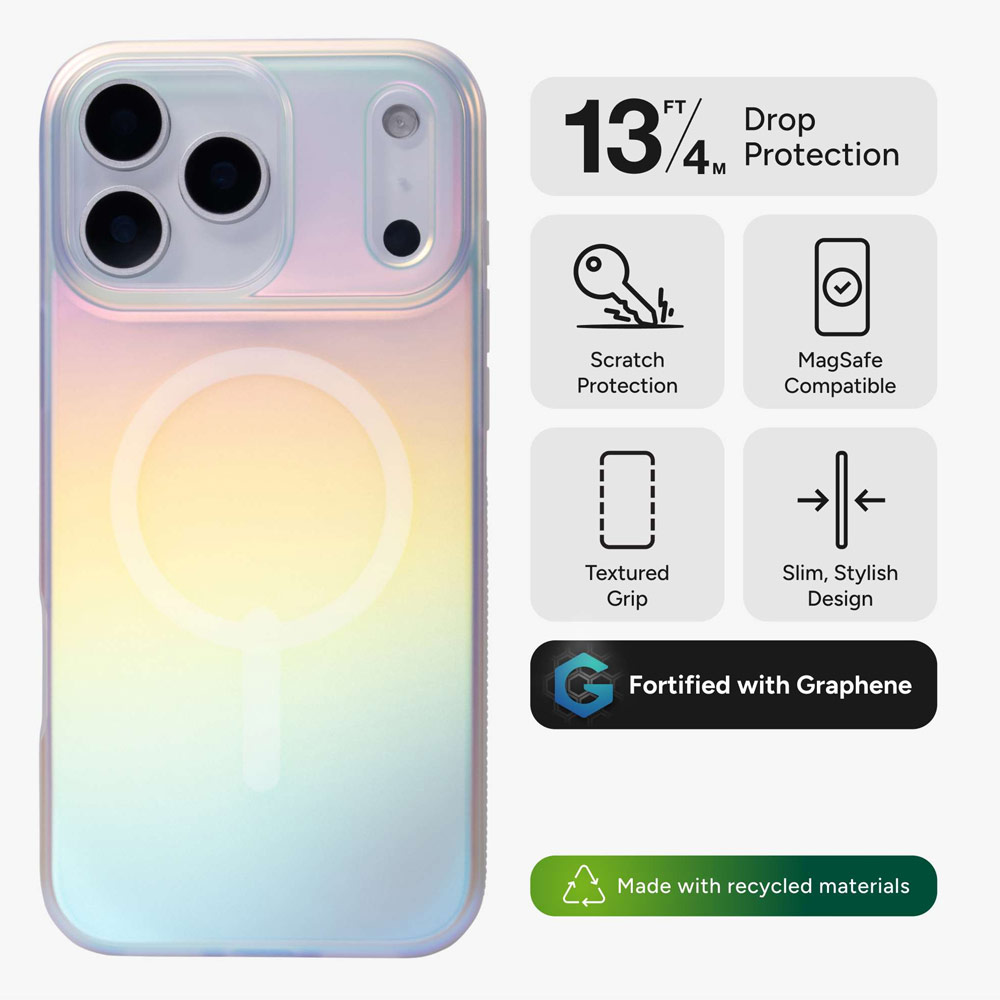 Picture of Apple iPhone 17 Pro 6.3 Case | Zagg Milan Snap Magnetic Drop Protection Case for iPhone 17 Pro 6.3 (Iridescent)