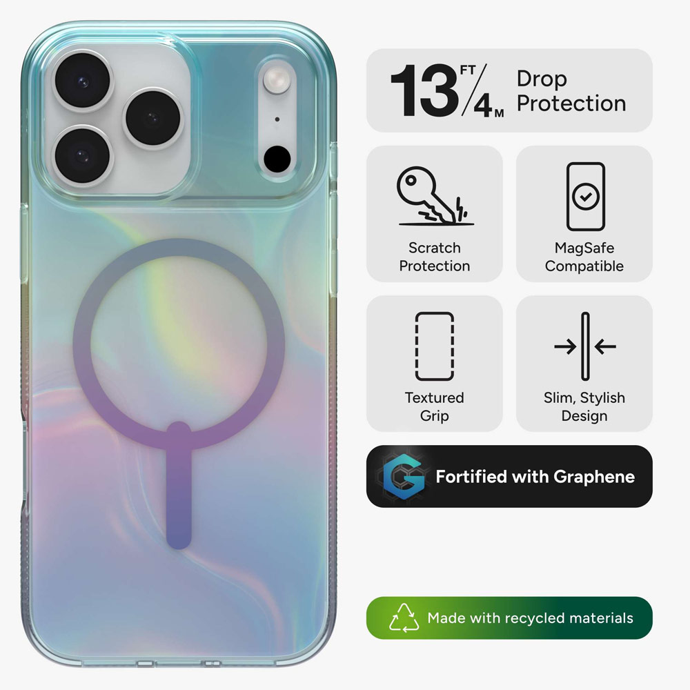 Picture of Apple iPhone 17 Pro Max 6.9 Case | Zagg Milan Snap Magnetic Drop Protection Case for iPhone 17 Pro Max 6.9 (Iridescent Light)