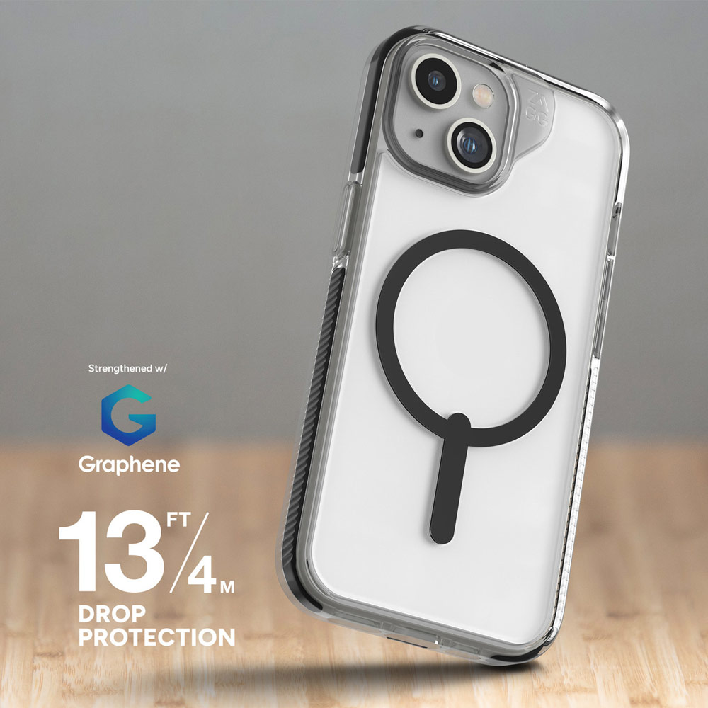 Picture of Apple iPhone 15 6.1 Case | Zagg Santa Cruz Snap Magnetic Slim Lightweight Non Slip Drop Protection Case for iPhone 15 6.1 (Black)