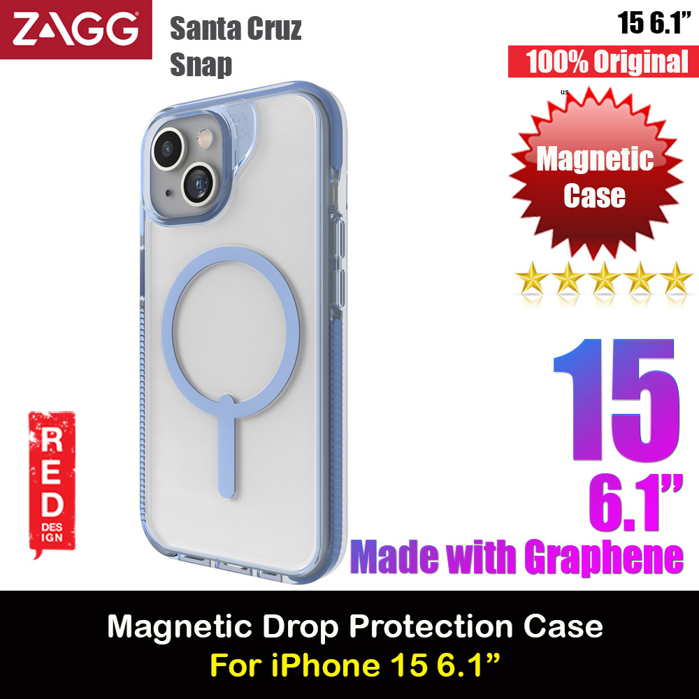 Picture of Zagg Santa Cruz Snap Magnetic Slim Lightweight Non Slip Drop Protection Case for iPhone 15 6.1 (Blue) Apple iPhone 15 6.1- Apple iPhone 15 6.1 Cases, Apple iPhone 15 6.1 Covers, iPad Cases and a wide selection of Apple iPhone 15 6.1 Accessories in Malaysia, Sabah, Sarawak and Singapore 