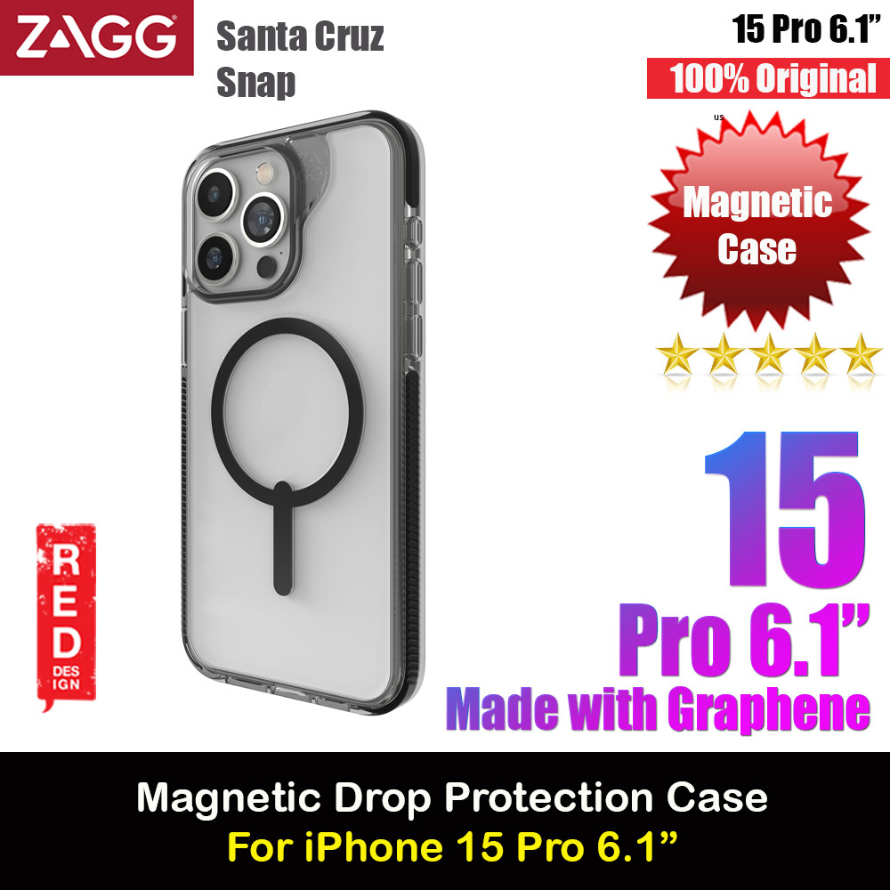 Picture of Zagg Santa Cruz Snap Magnetic Slim Lightweight Non Slip Drop Protection Case for iPhone 15 Pro 6.1 (Black) Apple iPhone 15 Pro 6.1- Apple iPhone 15 Pro 6.1 Cases, Apple iPhone 15 Pro 6.1 Covers, iPad Cases and a wide selection of Apple iPhone 15 Pro 6.1 Accessories in Malaysia, Sabah, Sarawak and Singapore 