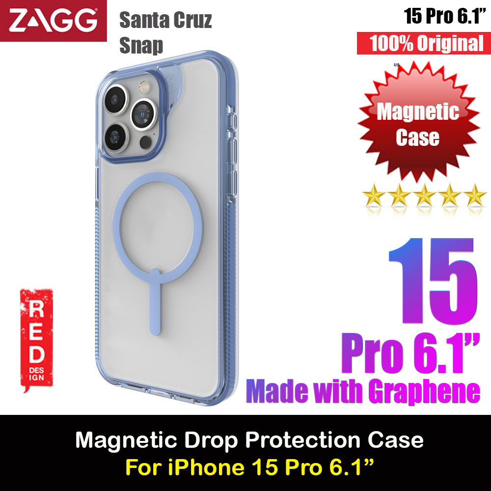 Picture of Zagg Santa Cruz Snap Magnetic Slim Lightweight Non Slip Drop Protection Case for iPhone 15 Pro 6.1 (Blue) Apple iPhone 15 Pro 6.1- Apple iPhone 15 Pro 6.1 Cases, Apple iPhone 15 Pro 6.1 Covers, iPad Cases and a wide selection of Apple iPhone 15 Pro 6.1 Accessories in Malaysia, Sabah, Sarawak and Singapore 