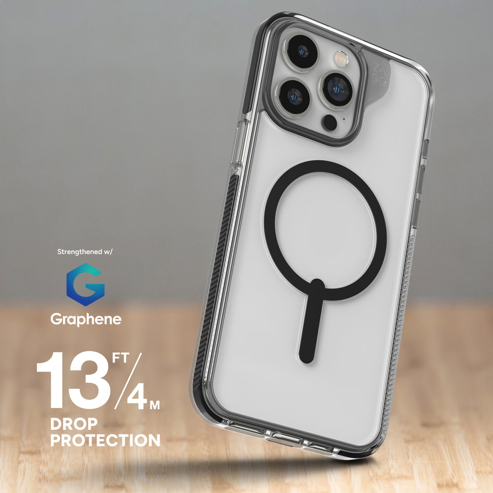 Picture of Apple iPhone 15 Pro 6.1 Case | Zagg Santa Cruz Snap Magnetic Slim Lightweight Non Slip Drop Protection Case for iPhone 15 Pro 6.1 (Black)