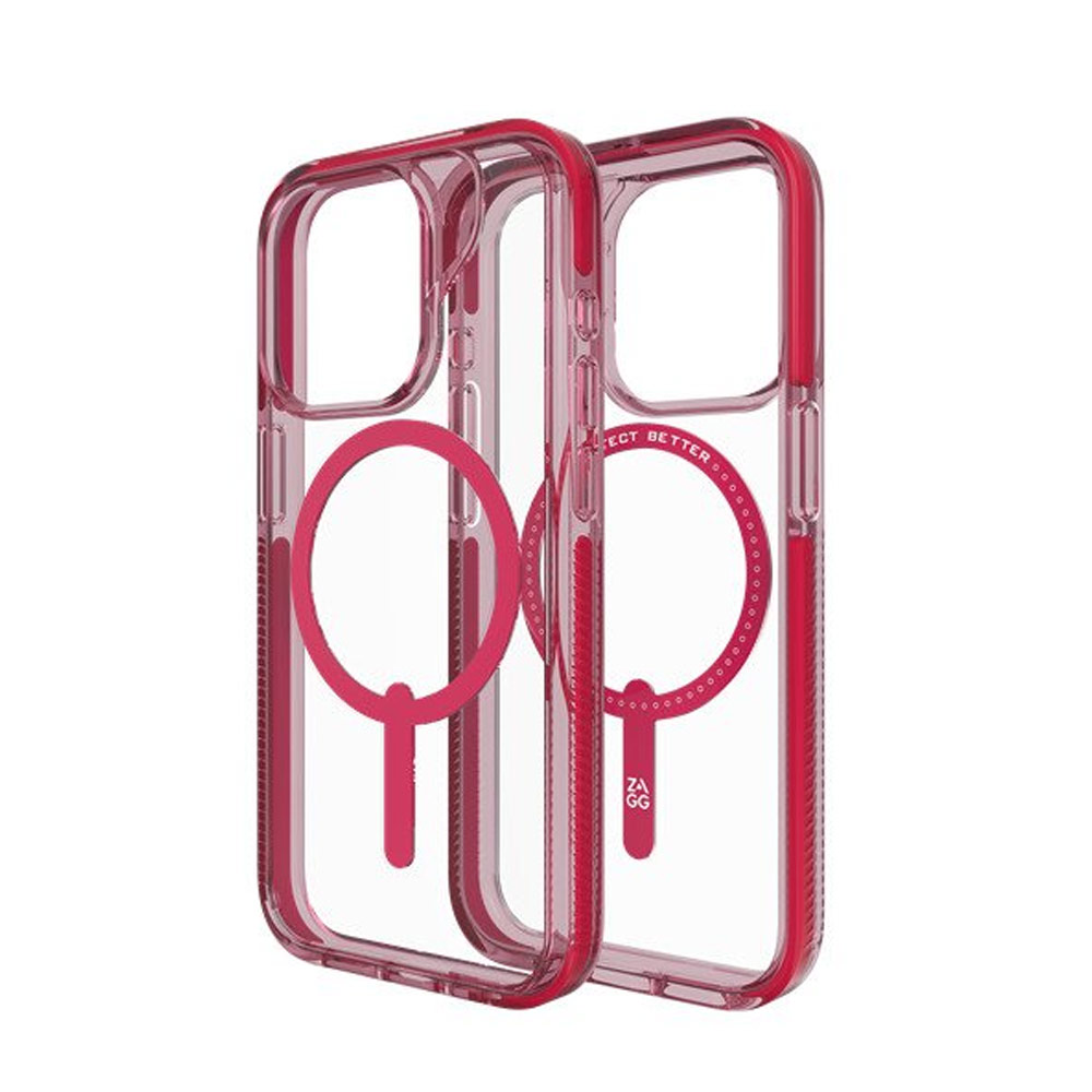 Picture of Apple iPhone 15 Pro Max 6.7 Case | Zagg Santa Cruz Snap Magnetic Slim Lightweight Non Slip Drop Protection Case for iPhone 15 Pro Max 6.7 (Magenta)